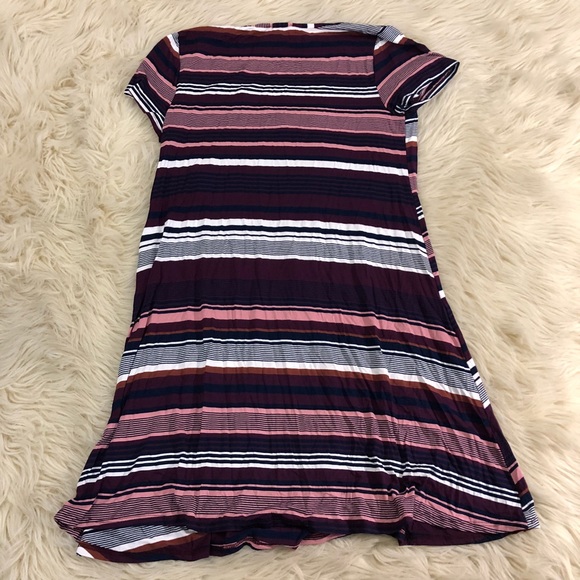Nordstrom Socialite striped maroon t-shirt dress - Picture 3 of 5